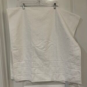 Disney Cruise Line Frette Embroidered Mickey Mouse Logo White Bath Towell Cotton